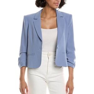 cinq a sept Dusty Blue Le Petit Khloe Cropped Blazer